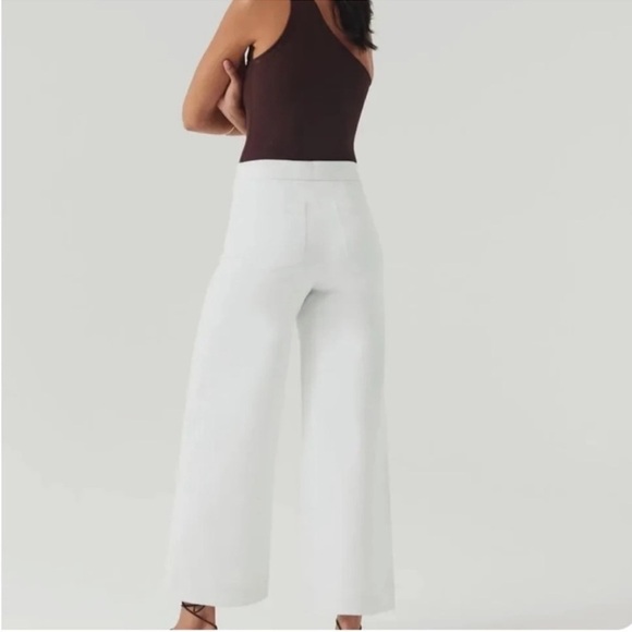 Spanx on the go White Wide-Leg stretched tencil cropped Pants - Picture 11 of 13